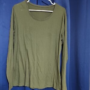 No Boundaries Womens Forest Green Long Sleeve Top
